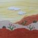 Painting Desert plants under a quiet sky by Vazquez Laila | Painting Figurative Landscapes Watercolor Textile