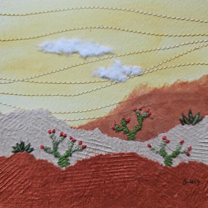 Painting Desert plants under a quiet sky by Vazquez Laila | Painting