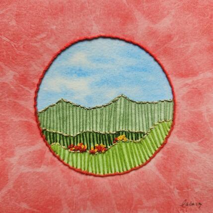 Painting Green mountains, wild blooms by Vazquez Laila | Painting