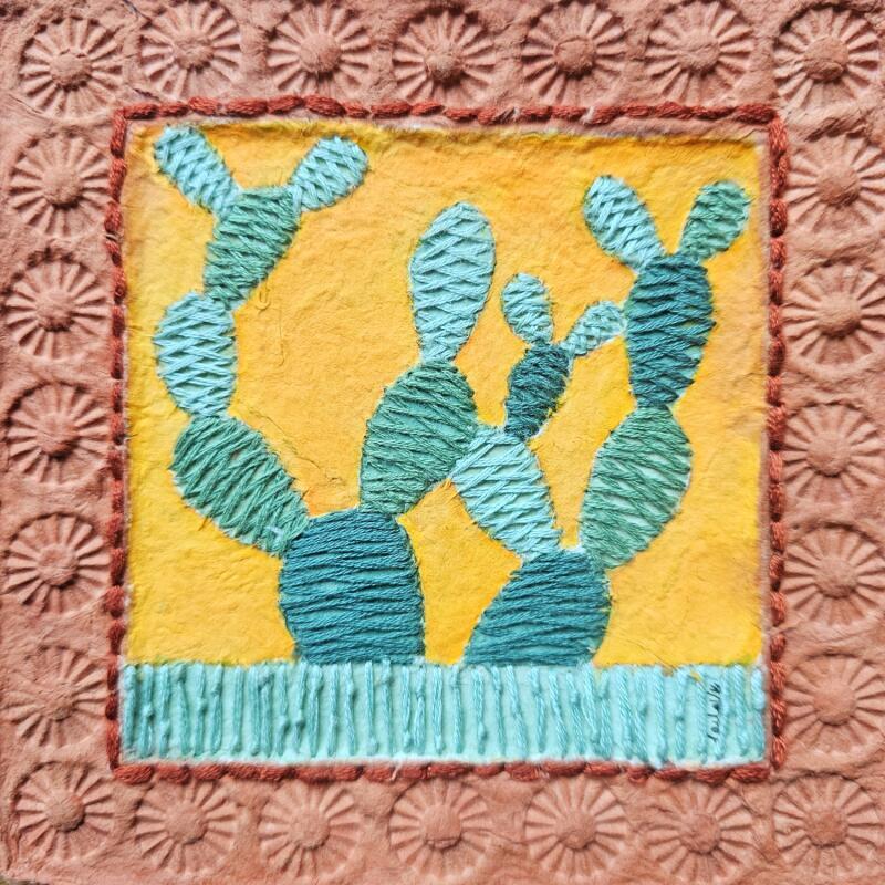 Painting Prickly friends by Vazquez Laila | Painting Figurative Watercolor Textile