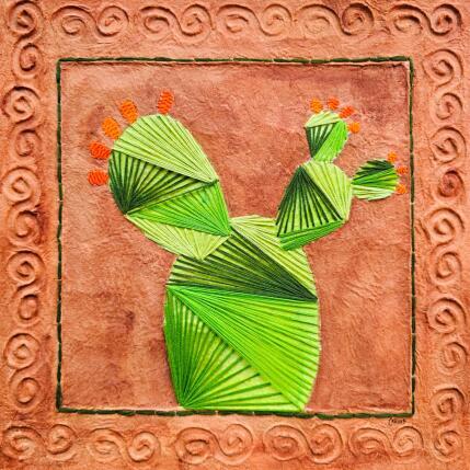 Painting Threads of prickly pear by Vazquez Laila | Painting Figurative Textile, Watercolor Nature