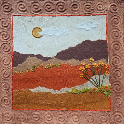 Painting The earth in bloom by Vazquez Laila | Painting Figurative Textile, Watercolor Landscapes