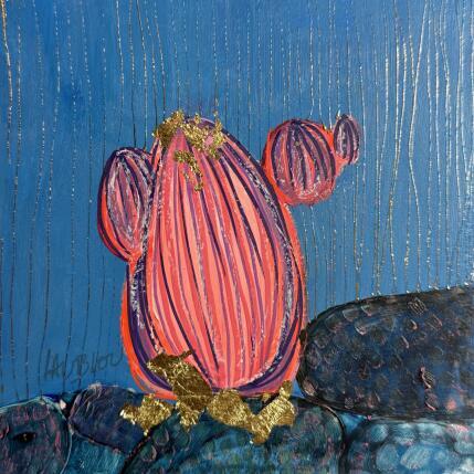 Peinture Rideau d'or par Lau Blou | Tableau Abstrait Acrylique, Carton, Collage, Feuille d'or, Pastel