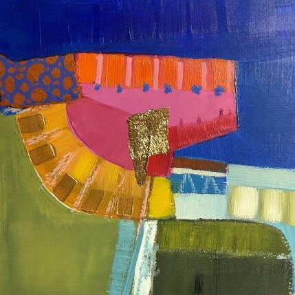 Peinture ST26-0102 par Lau Blou | Tableau Abstrait Acrylique, Carton, Collage, Feuille d'or, Pastel