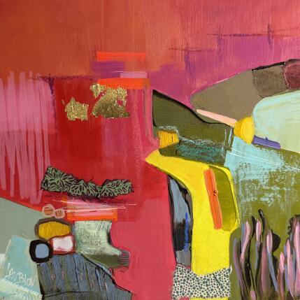 Peinture ST26-0103 par Lau Blou | Tableau Abstrait Acrylique, Carton, Collage, Feuille d'or, Pastel