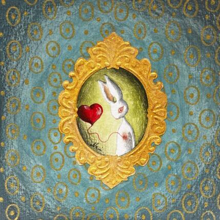 Painting Questioning di cuore e conigli by Nai | Painting Surrealism Acrylic, Gluing