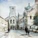 Peinture Tours - la rue Descartes par Gutierrez | Tableau Impressionnisme Urbain Aquarelle