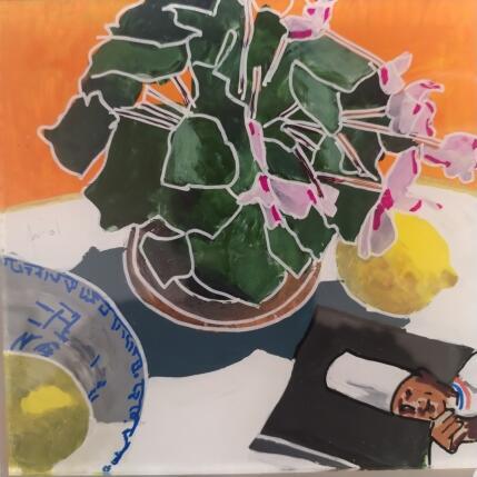 Gemälde Paul appréciait les fleurs, mais sur la table von Auriol Philippe | Gemälde Figurativ Acryl, Posca Stillleben