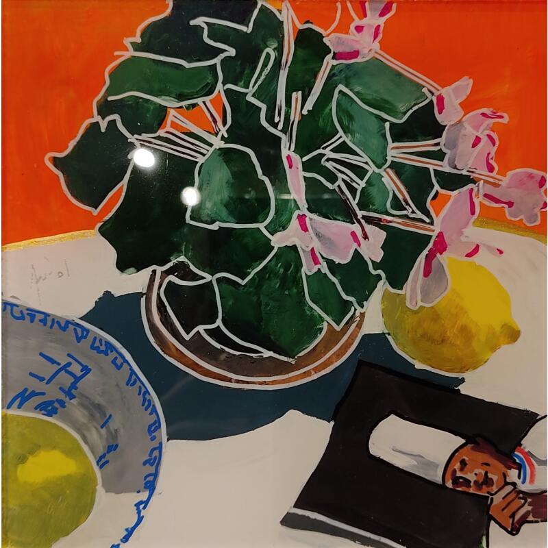 Peinture Paul appréciait les fleurs, mais sur la table par Auriol Philippe | Tableau Figuratif Natures mortes Acrylique Posca