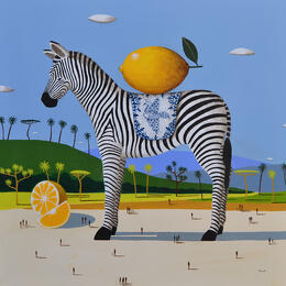 Painting Zèbre aux citrons by Lionnet Pascal | Painting