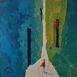 Painting Perfum de color verd by Tomàs | Painting Abstract Oil