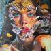 Peinture Wonder Woman par Caizergues Noël  | Tableau Pop-art Icones Pop Acrylique Collage
