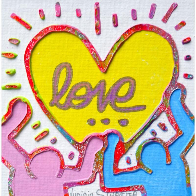 Painting POP love by Schroeder Virginie | Painting Pop-art Pop icons Acrylic