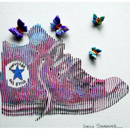 Painting converse all star by Schroeder Virginie | Painting Pop-art Acrylic Pop icons