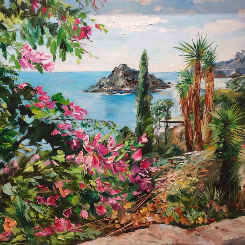 Painting Tsola Bella by Novokhatska Olga | Painting Figurative Urban Oil Acrylic