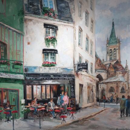 Painting Café Odette by Novokhatska Olga | Painting Figurative Acrylic, Oil Urban