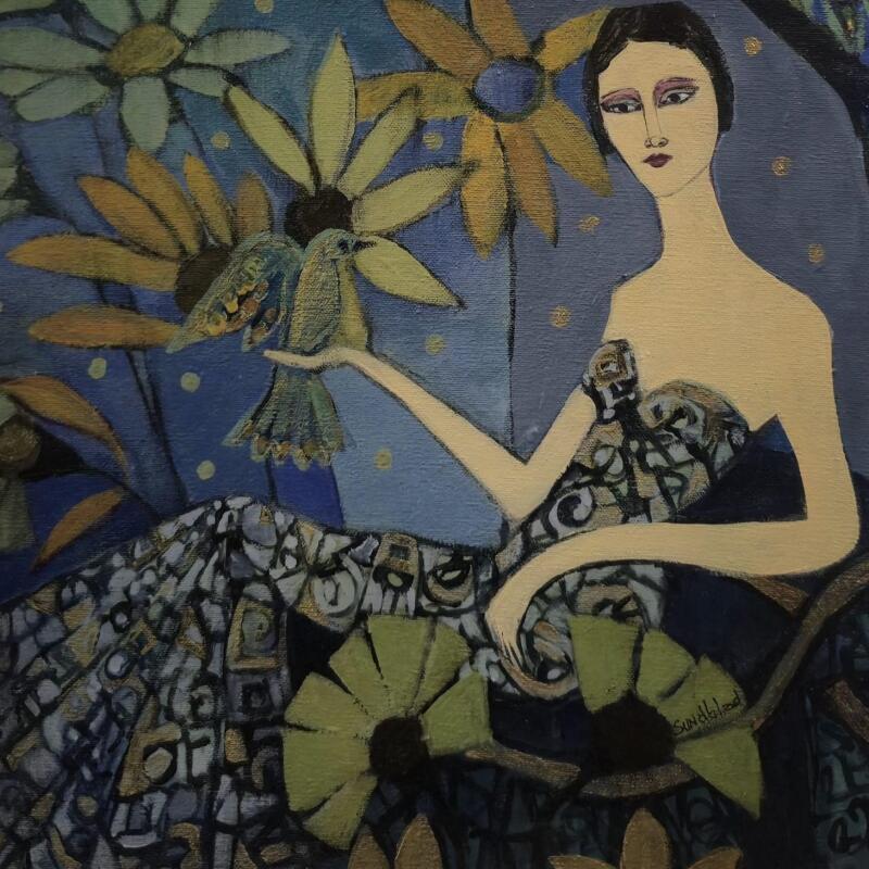 Pintura A place in blues por Sundblad Silvina | Pintura Figurativo Acrílico Pastel