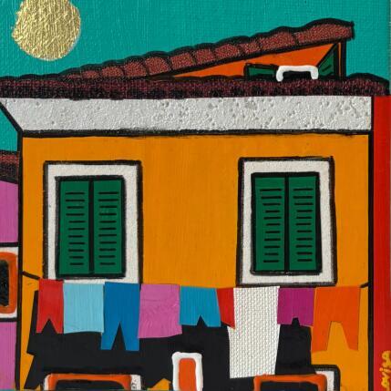 Painting Dimanche ensoleillé by Lovisa | Painting Pop-art Acrylic Architecture