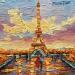Peinture Paris Sunset par Pigni Diana | Tableau Figuratif Huile