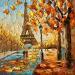 Painting Golden Leaves of Paris by Pigni Diana | Painting Figurative Oil