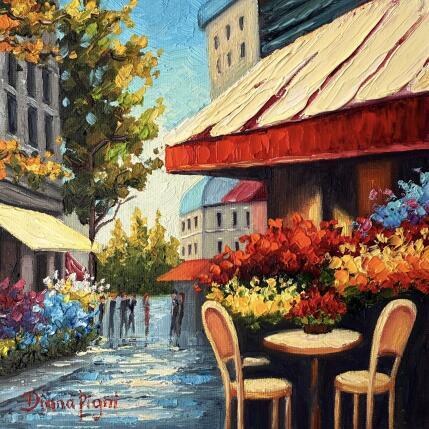 Peinture A Vibrant Street of Paris par Pigni Diana | Tableau Figuratif Huile