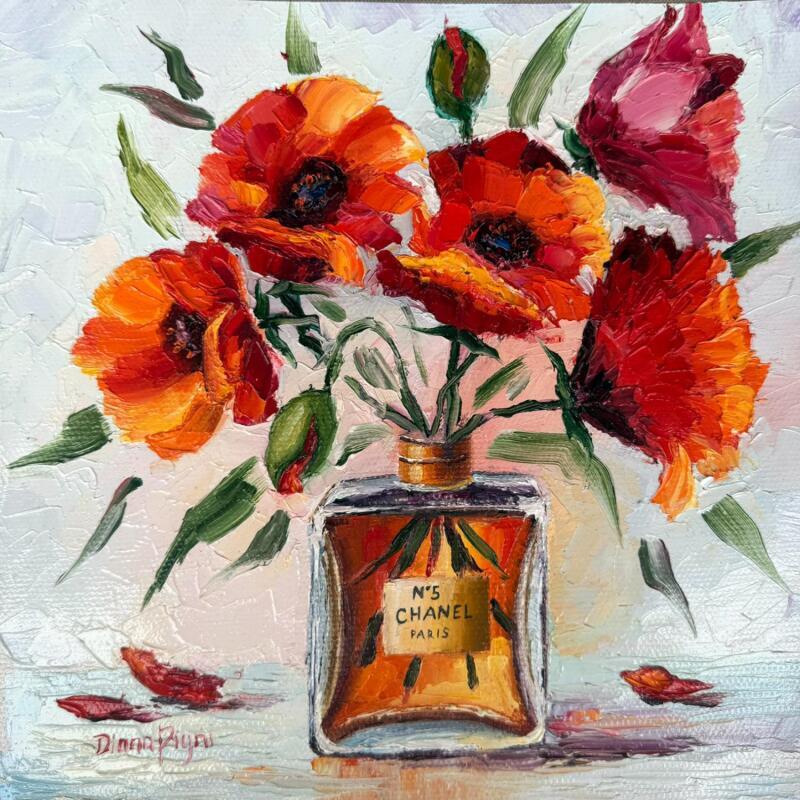 Painting Chanel Poppies by Pigni Diana | Painting Figurative Oil