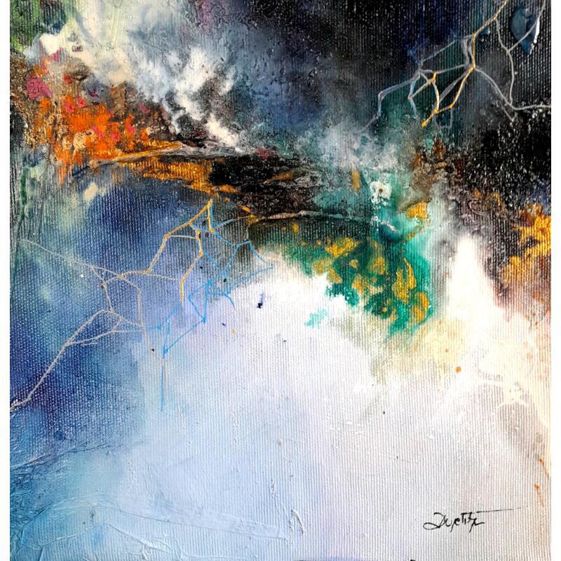 Painting La symphonie des éclairs - 1 by Dupetitpré Roselyne | Painting Abstract Minimalist Acrylic Ink