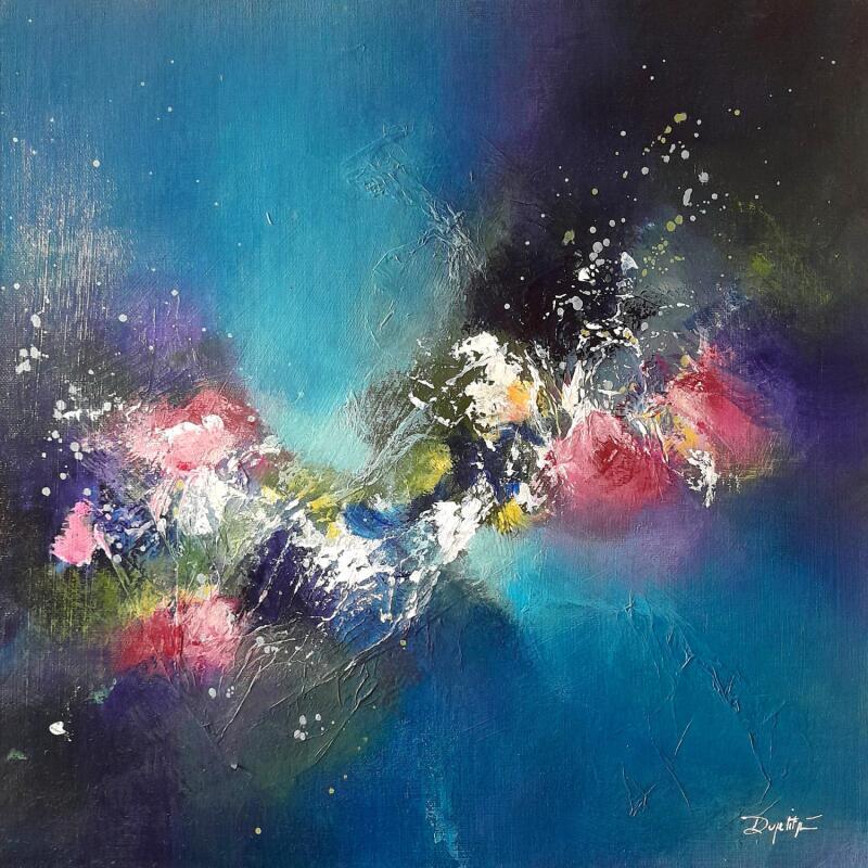 Peinture Rêve bleu par Dupetitpré Roselyne | Tableau Abstrait Minimaliste Acrylique