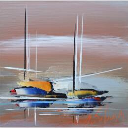 Gemälde BELLE ETENDUE von Munsch Eric | Gemälde Figurativ Acryl, Öl Marine, Pop-Ikonen