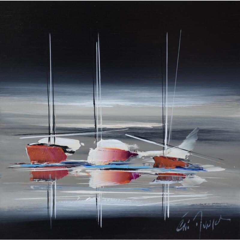 Gemälde ECLAT DE NUIT von Munsch Eric | Gemälde Figurativ Marine Öl Acryl