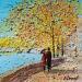 Painting C'est joli l'automne à Paris by Dessapt Elika | Painting Impressionism Acrylic Sand