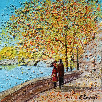 Painting C'est joli l'automne à Paris by Dessapt Elika | Painting Impressionism Acrylic, Sand
