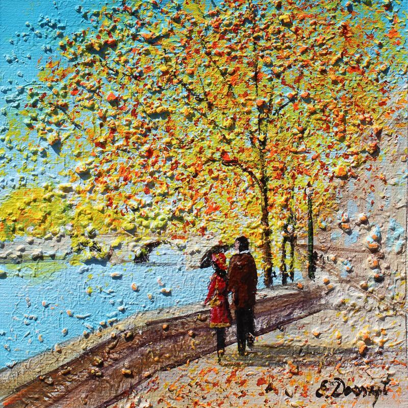 Painting C'est joli l'automne à Paris by Dessapt Elika | Painting Impressionism Acrylic Sand