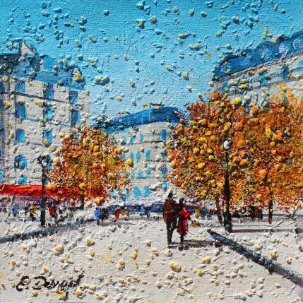 Peinture L'île Saint Louis - Paris par Dessapt Elika | Tableau Impressionnisme Acrylique, Sable
