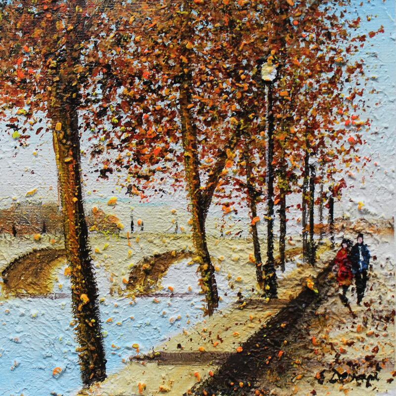 Peinture L'automne de Paris par Dessapt Elika | Tableau Impressionnisme Acrylique Sable