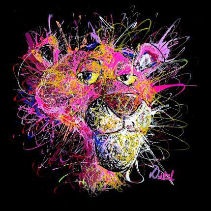 Peinture Instinct Panthère Rose (No.008) par Pauline Dutel | Tableau