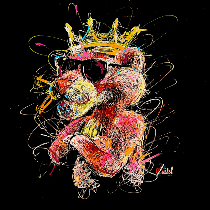 Painting Instinct Panthère Rose (No.008 #02) by Pauline Dutel | Painting