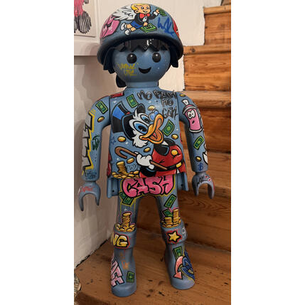 Sculpture Picsou monopoly by Luna | Sculpture Pop-art Acrylic, Graffiti, Posca Pop icons