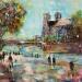 Painting Notre Dame by Solveiga | Painting Acrylic