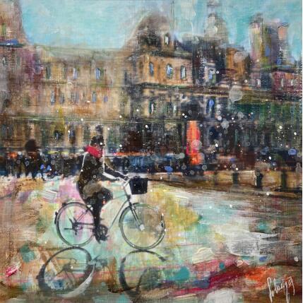 Peinture Rue de Rivoli par Solveiga | Tableau Acrylique