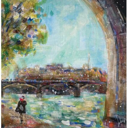 Peinture Sur les quais par Solveiga | Tableau Acrylique