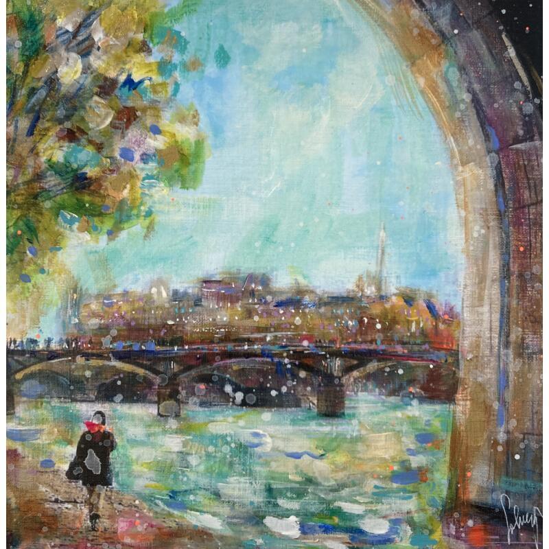 Painting Sur les quais by Solveiga | Painting Acrylic