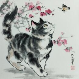 Peinture The joys of the garden par Du Mingxuan | Tableau Figuratif Aquarelle, Encre Animaux