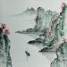 Painting Boat on river by Du Mingxuan | Painting Figurative Landscapes Watercolor Ink