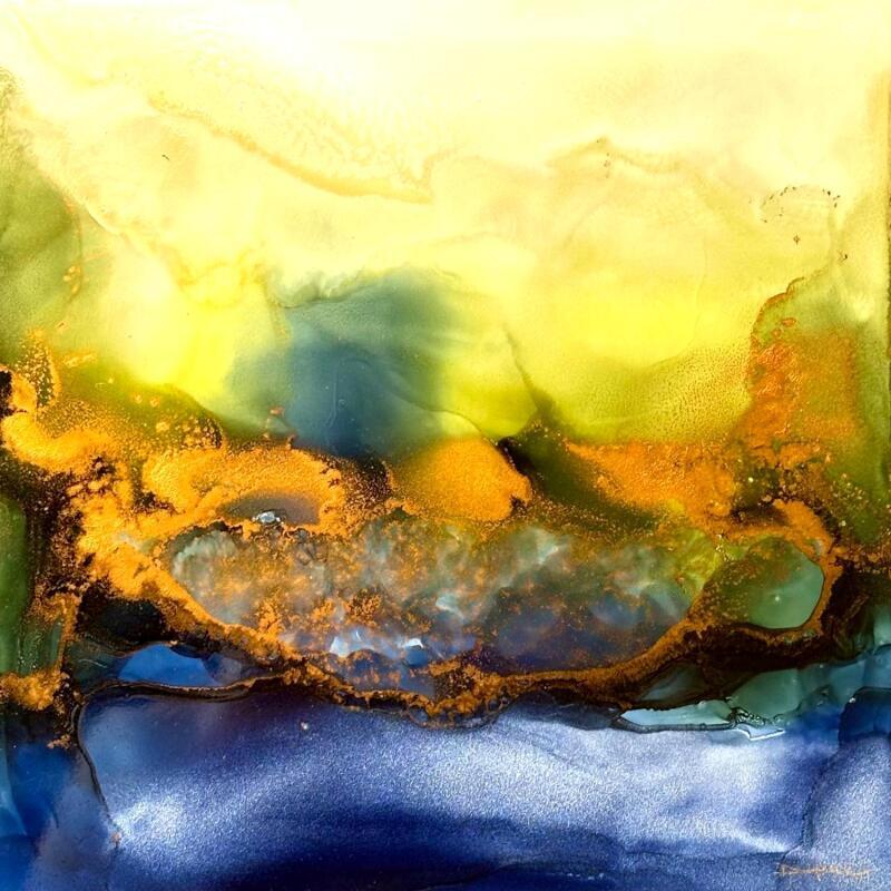 Peinture 2779 Colibri par Depaire Silvia | Tableau Abstrait Animaux Minimaliste Acrylique