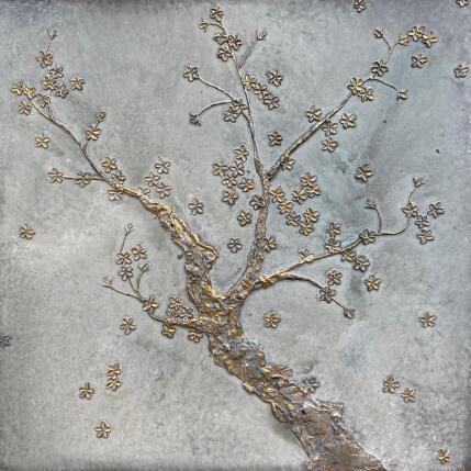 Peinture Cerisier en fleurs par Trébucq Marion  | Tableau Figuratif Acrylique, Bois, Pigments Nature