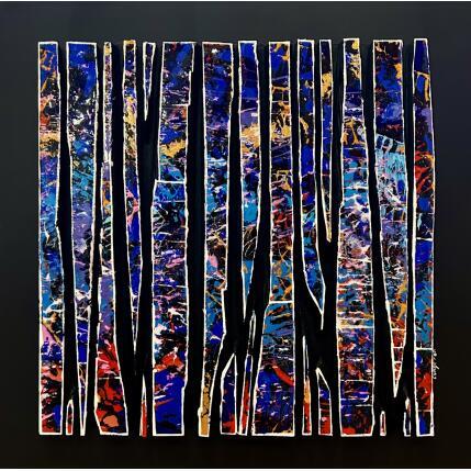 Peinture Bc Bleu live par Langeron Luc | Tableau Matiérisme Acrylique, Bois, Résine
