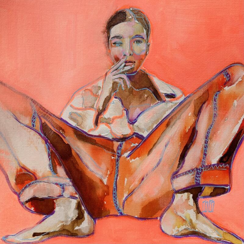 Peinture Pause par Coco | Tableau Figuratif Portraits Acrylique