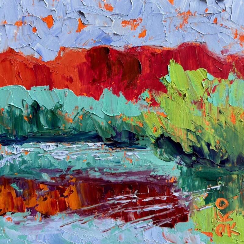 Peinture Oak Creek Sedona par O'Donnell Karen | Tableau Impressionnisme Paysages Huile