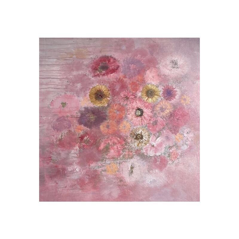 Painting Le jardin pastel by Rocco Sophie | Painting Raw art Acrylic Gluing Sand